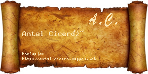 Antal Ciceró névjegykártya